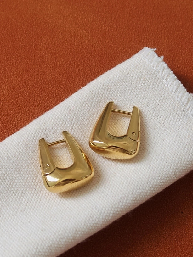 Prisme 18K Gold Non-Tarnish Textured Hoop Earrings