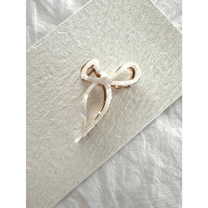 Bow Shaped Acetate and Metalltic Hair Clip | Assorted
