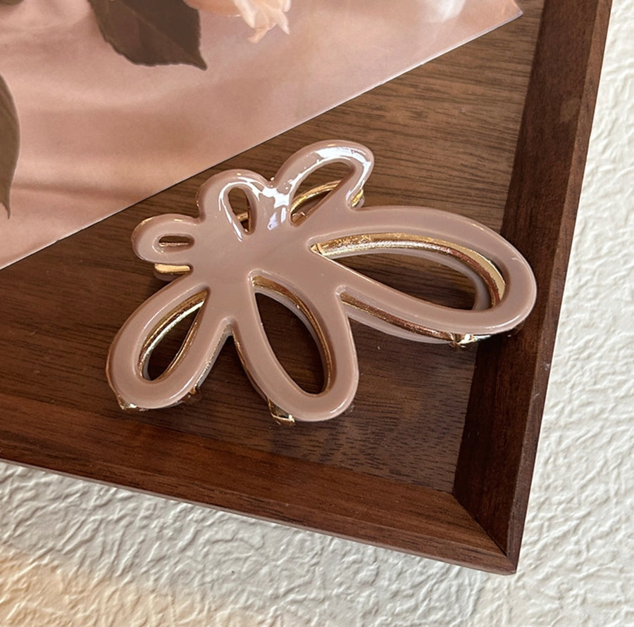 Assorted Marbled Gold Floral Hair Claw