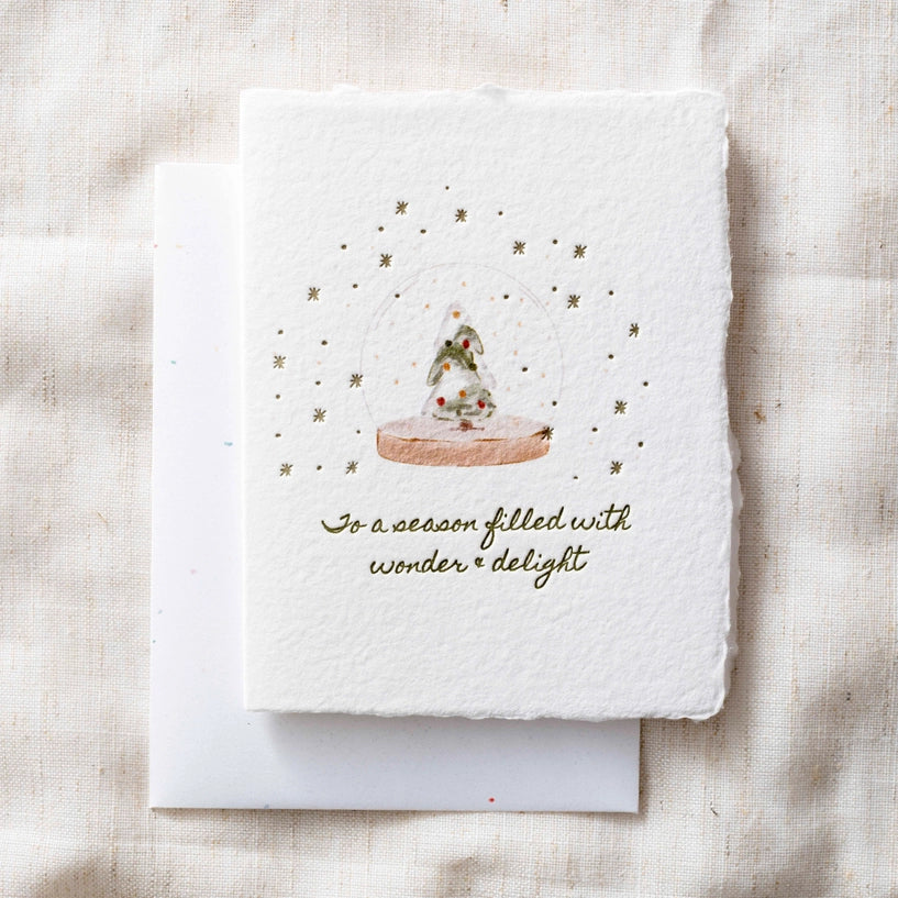 Snow Globe Christmas Tree Greeting Card