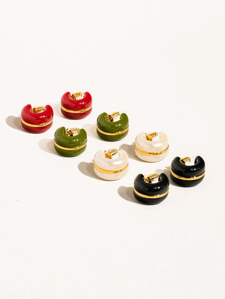 Arlo 18K Gold Small C Hoop Earring | Multiple Colors