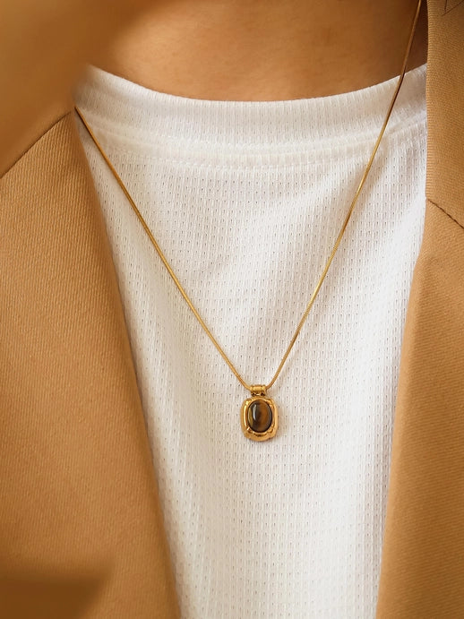 Dax 18K Gold Non-Tarnish Natural Stone Necklace | Assorted