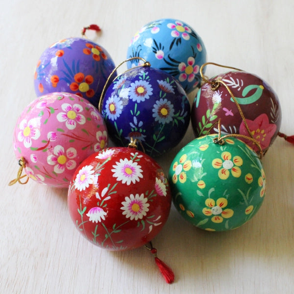 Paper Mache Ball Ornaments | Assorted