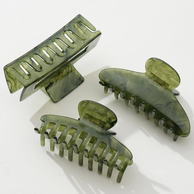 Jade Green Large | Assorted Large Claw Clips