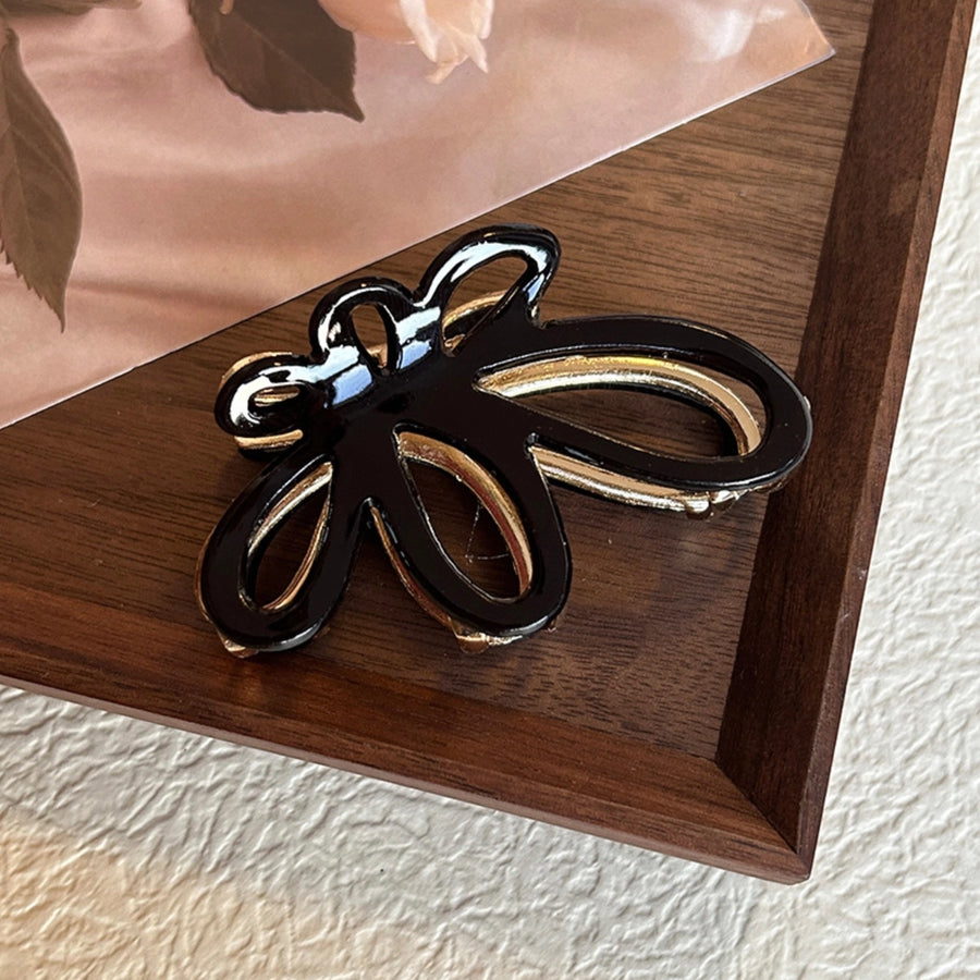 Assorted Marbled Gold Floral Hair Claw