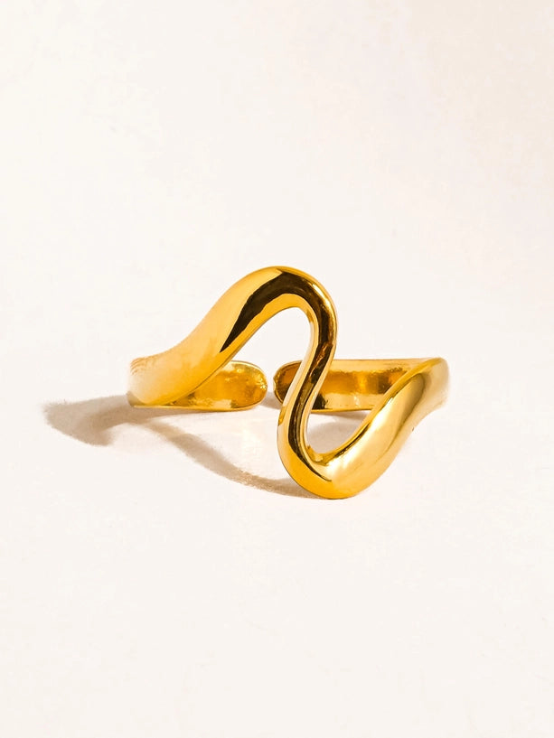 18K Gold Non-Tarnish Abstract Thin Ring