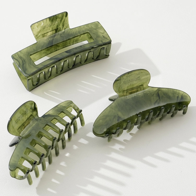 Jade Green Large | Assorted Large Claw Clips