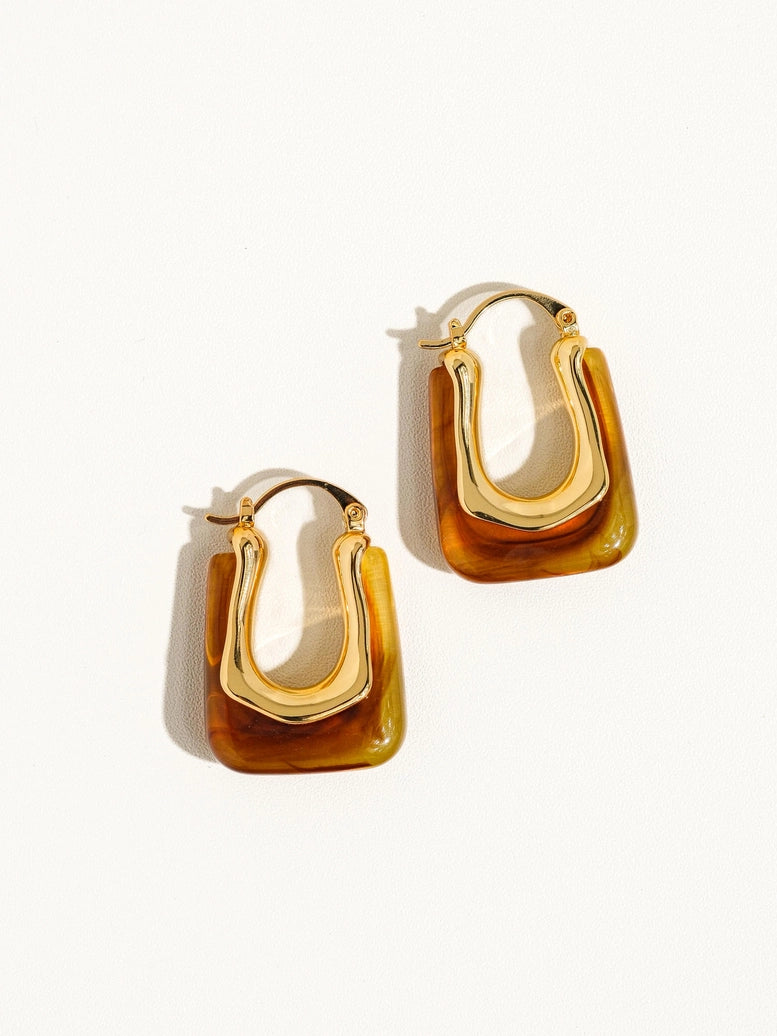 Talia 18K Gold U-Shaped Boho Hoop Earring | 2 Colors