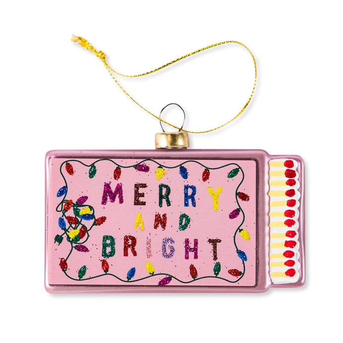 Matchbook Ornament - Merry+ Bright