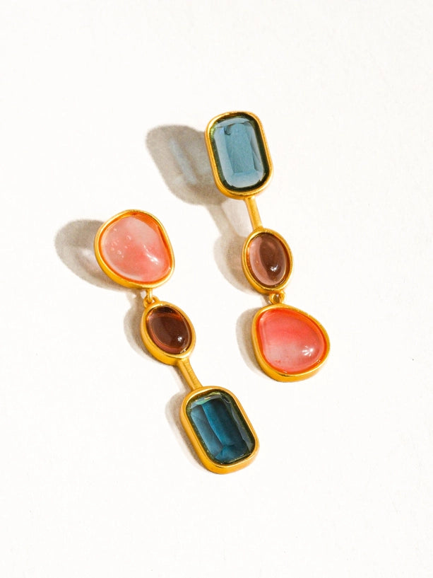 Delia 18K Gold Vintage Mismatch Drop Earring