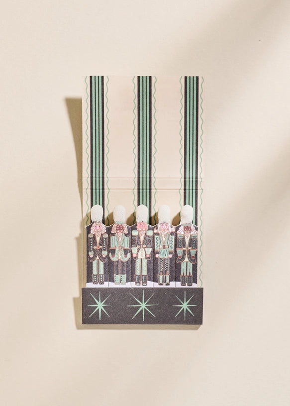 Green Nutcracker Printed 10 Stem Matchbooks
