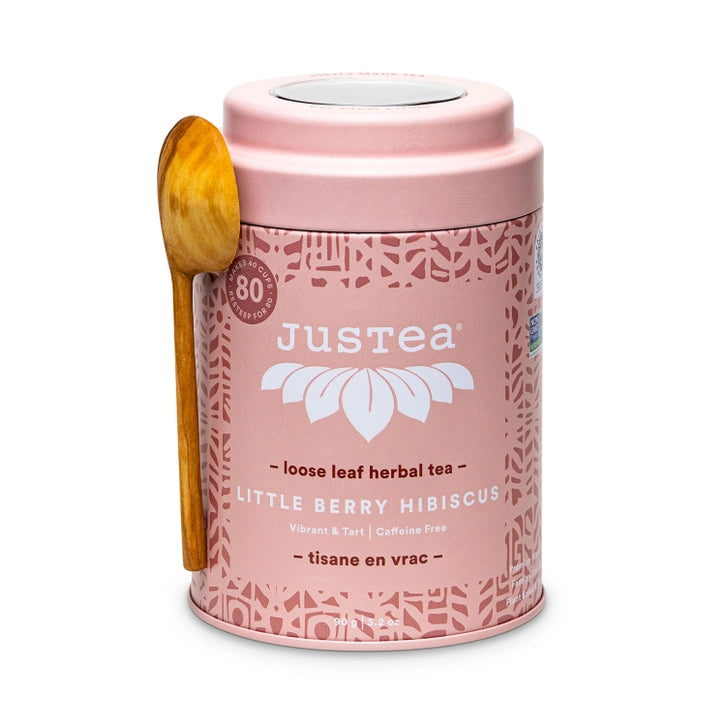 Little Berry Hibiscus Tin + Spoon | Organic, Fair Herbal Tea
