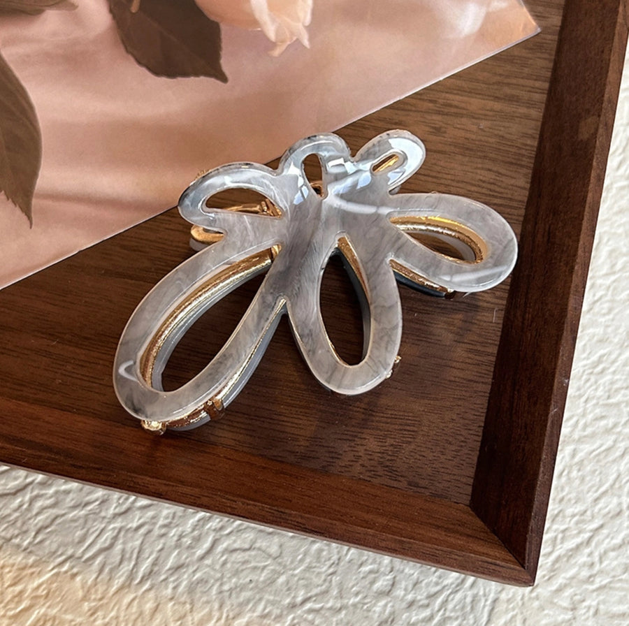 Assorted Marbled Gold Floral Hair Claw