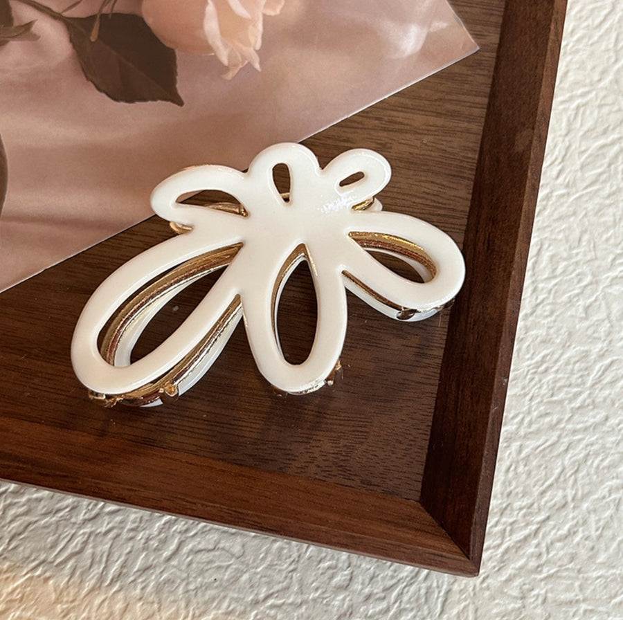 Assorted Marbled Gold Floral Hair Claw