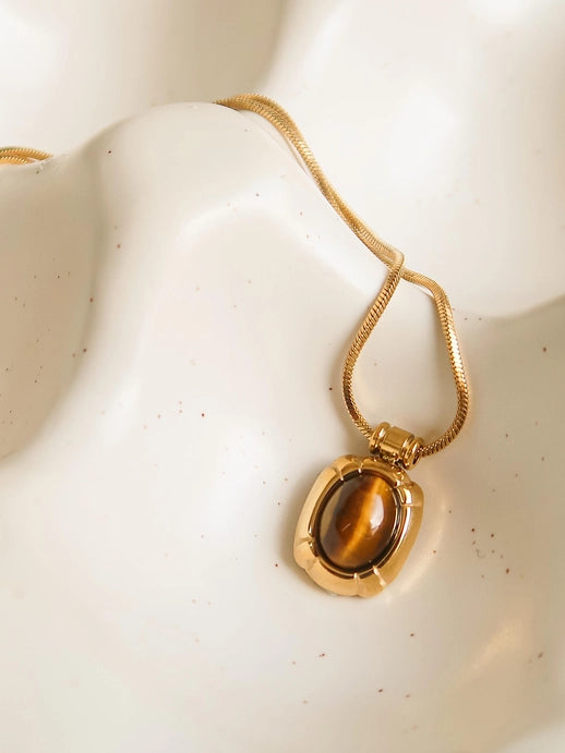 Dax 18K Gold Non-Tarnish Natural Stone Necklace | Assorted