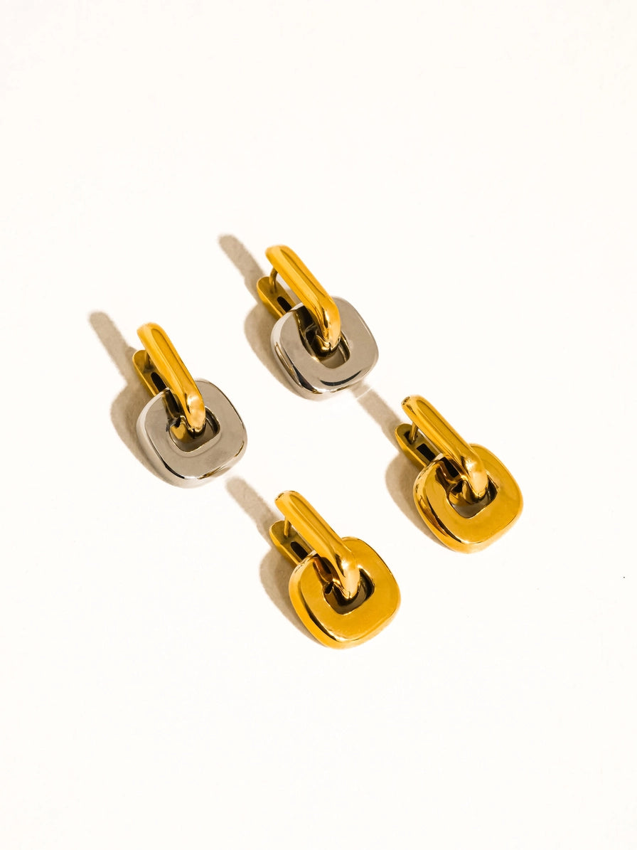 Arliss 18K Gold Non-Tarnish Link Drop Earring | 2 Colors