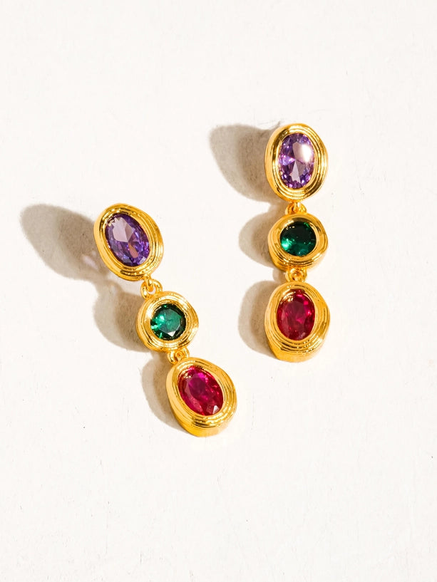 Brunwyn 18K Gold Multi Stone Drop Earring