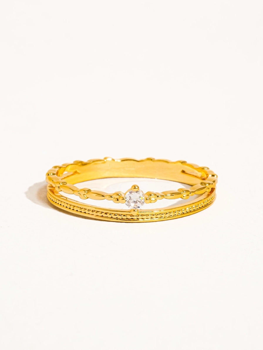 Belen 18K Gold Thin Layered Ring | Size 6