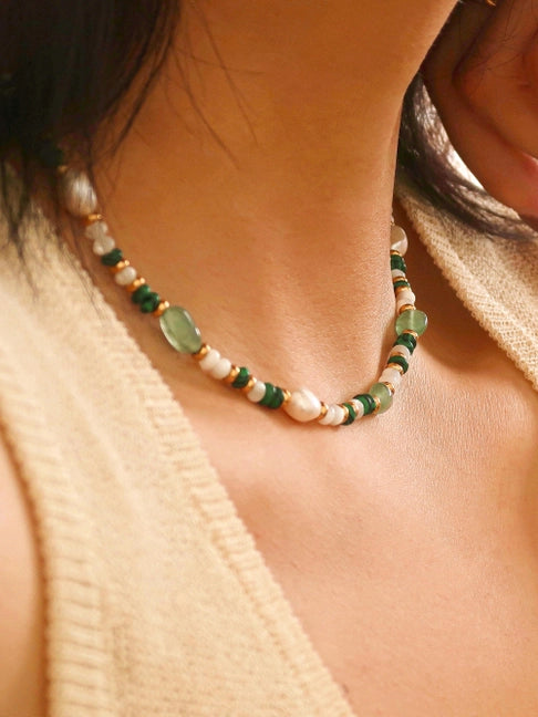 18K Non Tarnish Bohemian Bead Necklace | 2 Colors