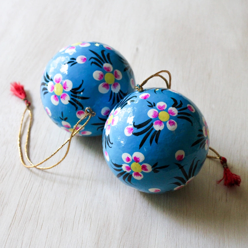 Paper Mache Ball Ornaments | Assorted