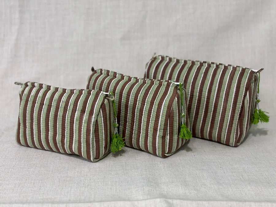 Block Print Toiletry Travel Bag | Multiple Sizes