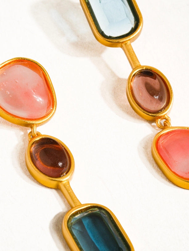 Delia 18K Gold Vintage Mismatch Drop Earring