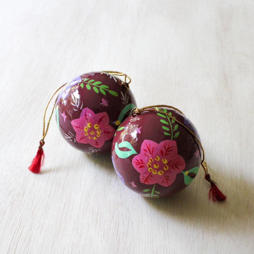 Paper Mache Ball Ornaments | Assorted