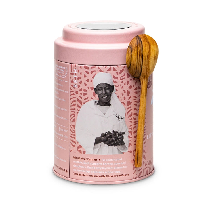 Little Berry Hibiscus Tin + Spoon | Organic, Fair Herbal Tea