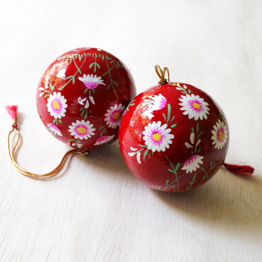Paper Mache Ball Ornaments | Assorted