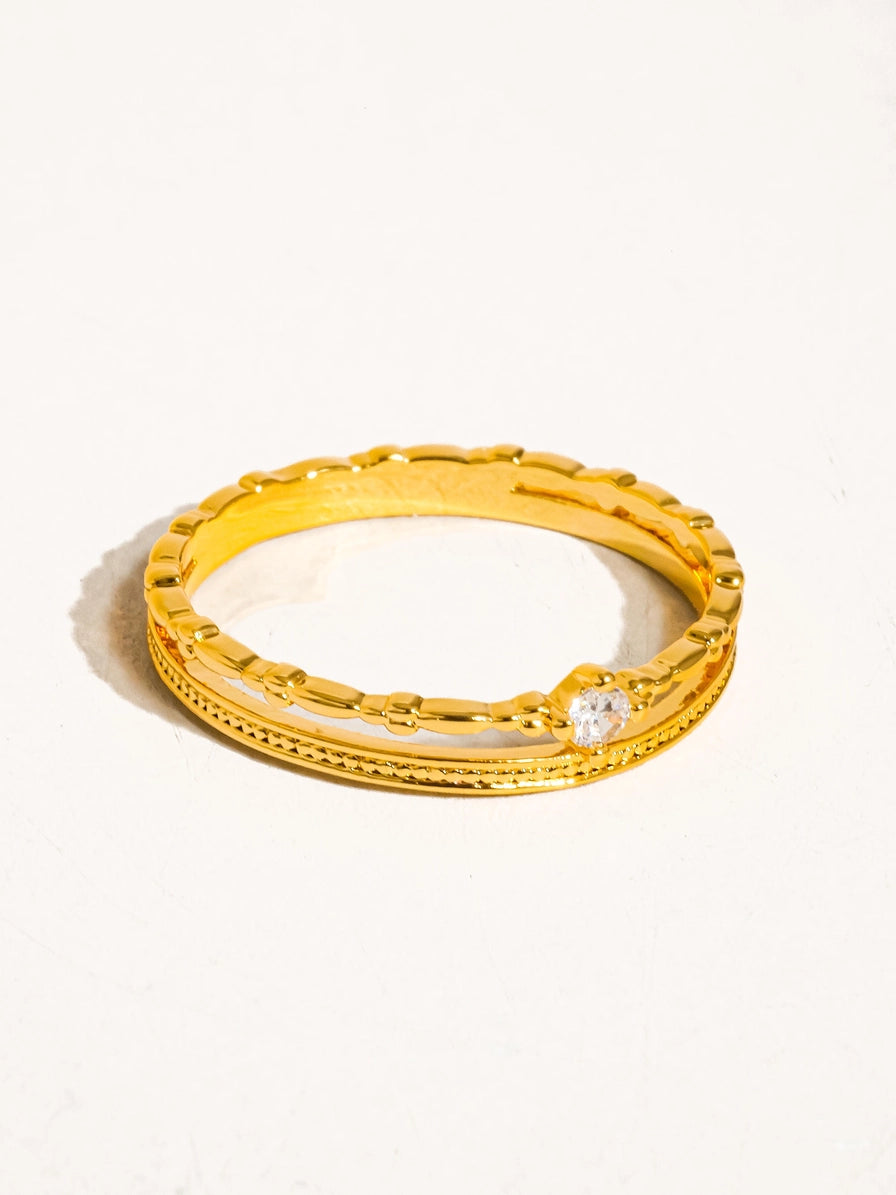 Belen 18K Gold Thin Layered Ring | Size 6