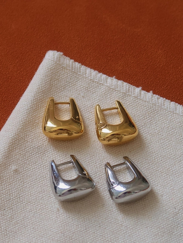 Prisme 18K Gold Non-Tarnish Textured Hoop Earrings