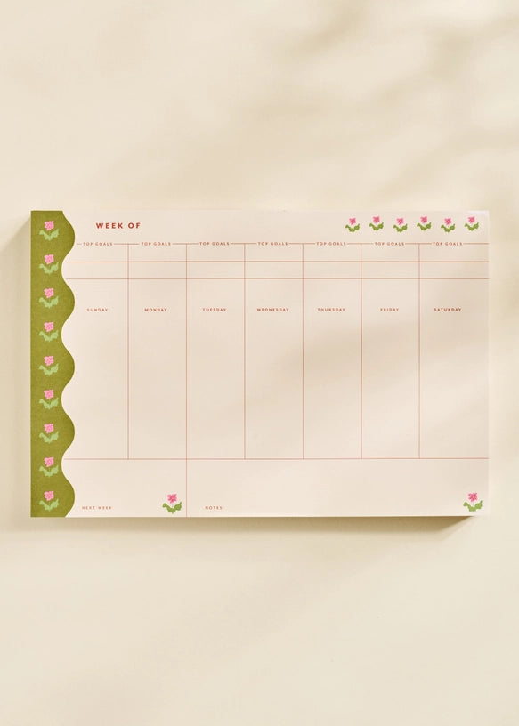 Garden Border Weekly Plan Notepad