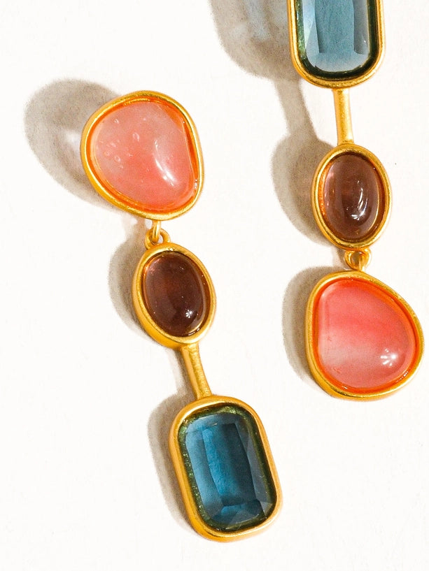 Delia 18K Gold Vintage Mismatch Drop Earring