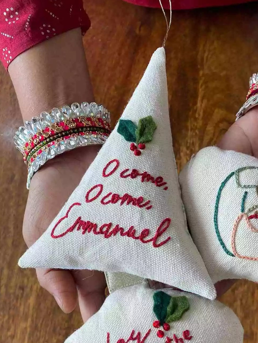 Embroidered Emmanuel Ornament