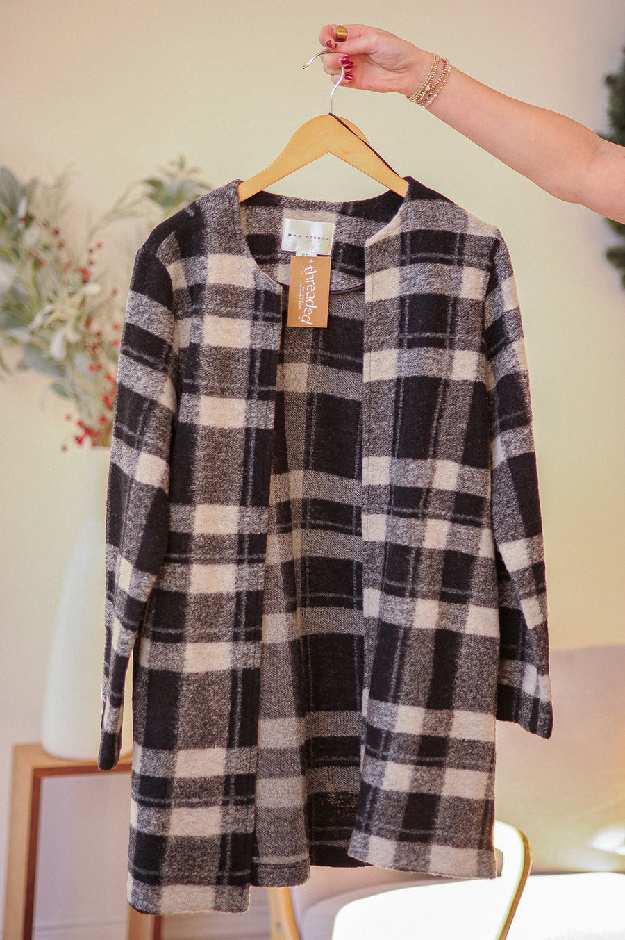 Max Studio Black and White Trench