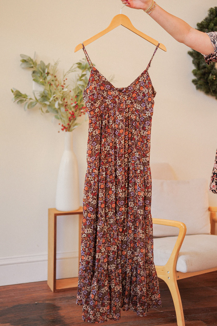 Crystal Dolls Brown Floral Maxi Dress