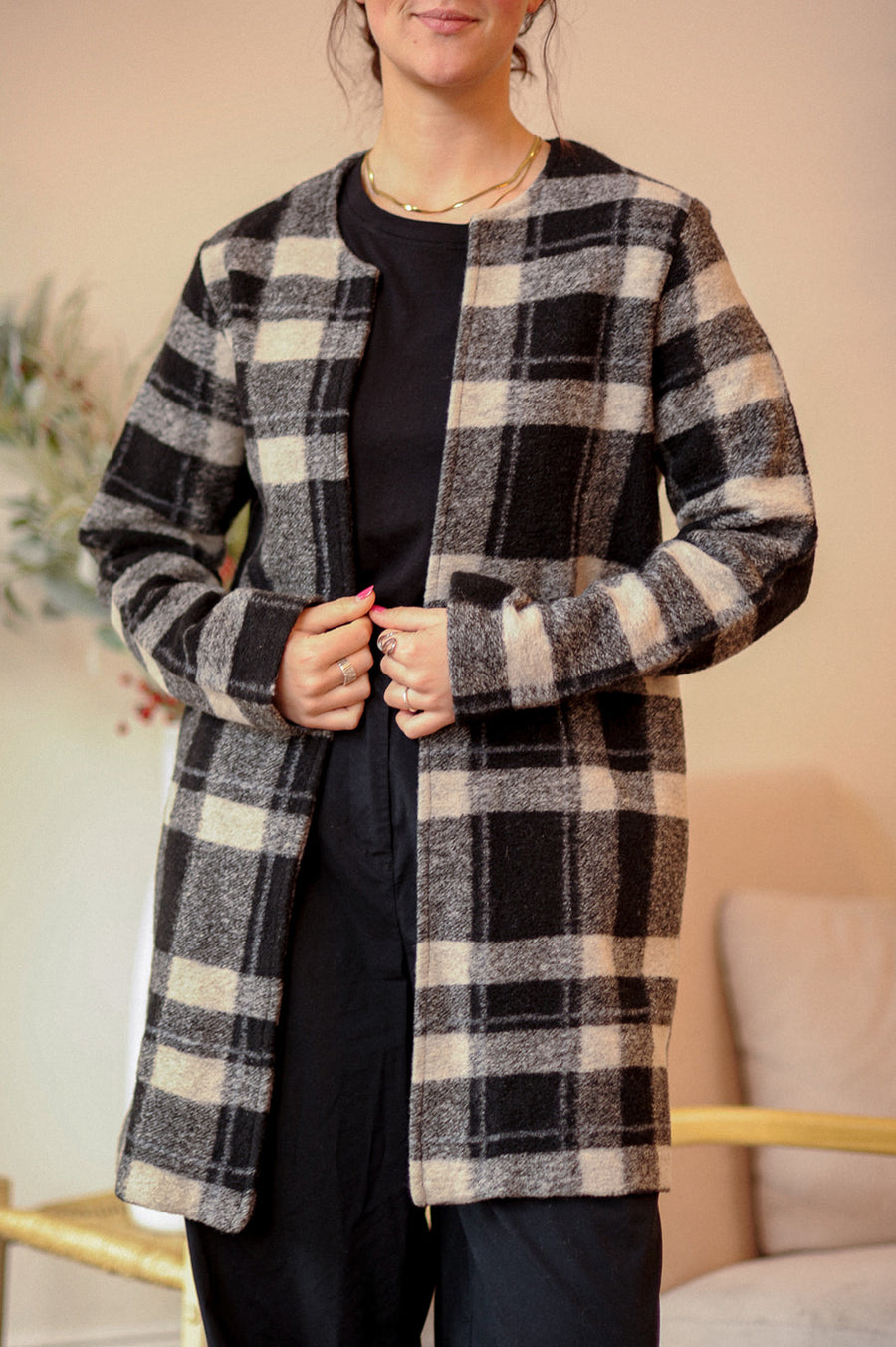 Max Studio Black and White Trench