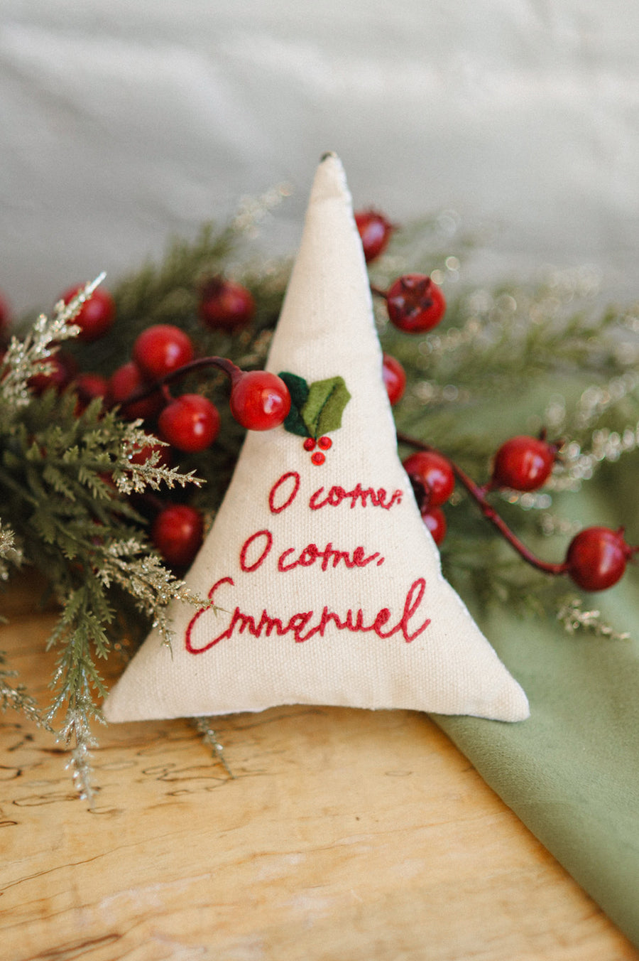 Embroidered Emmanuel Ornament