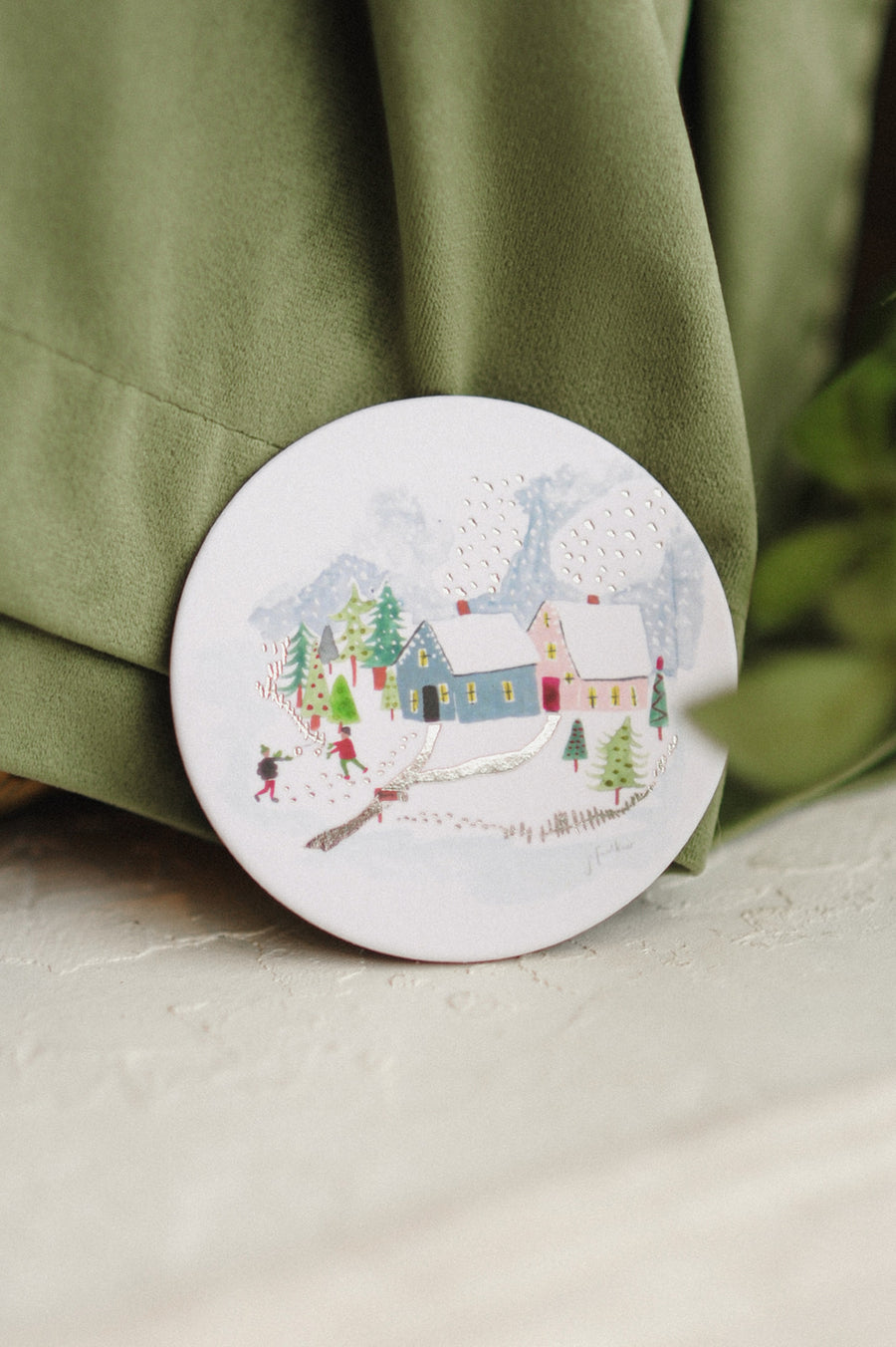 Winter Houses Coaster | Plantable