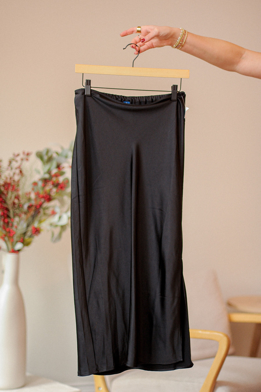 NWT Old Navy Black Satin Skirt