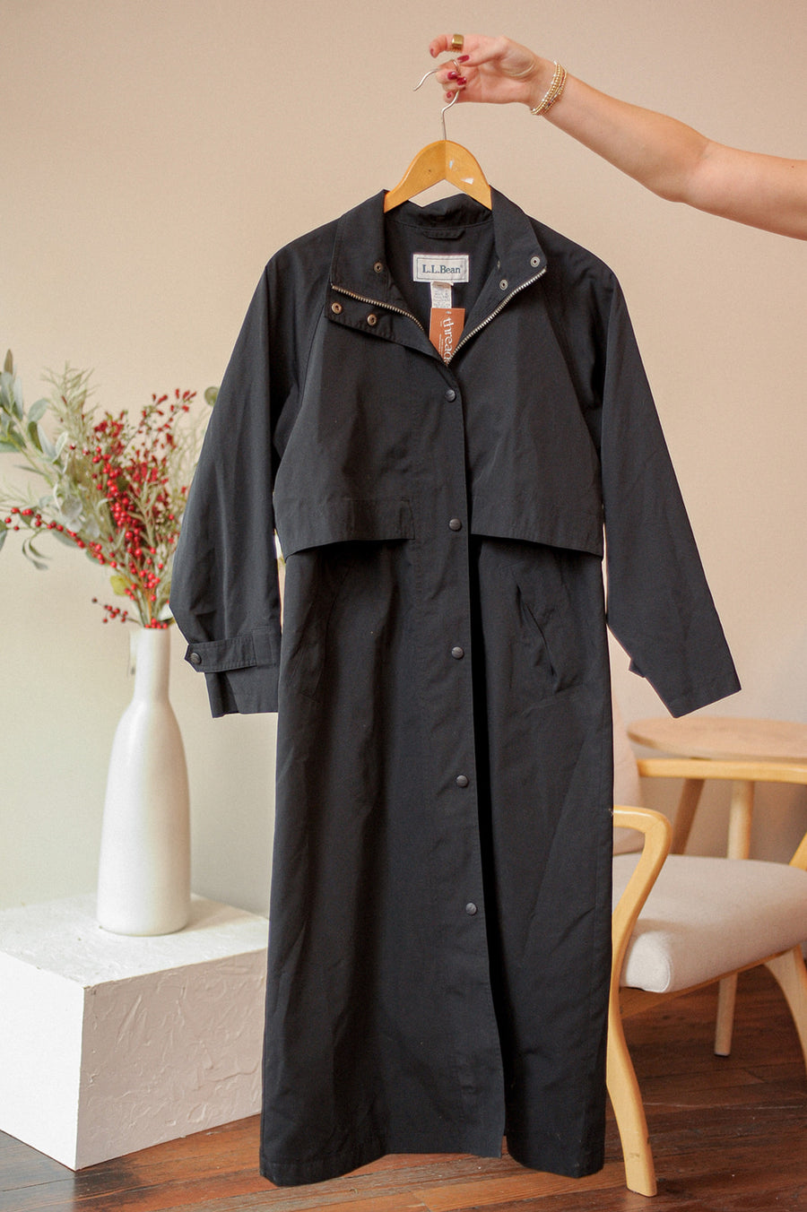 LL Bean Black Trench