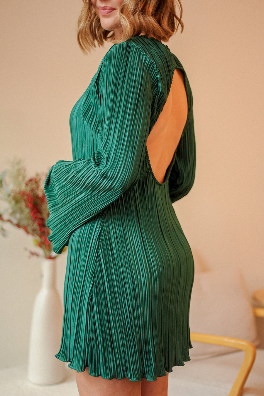 NWT Darling and Dashing Green Satin Dress
