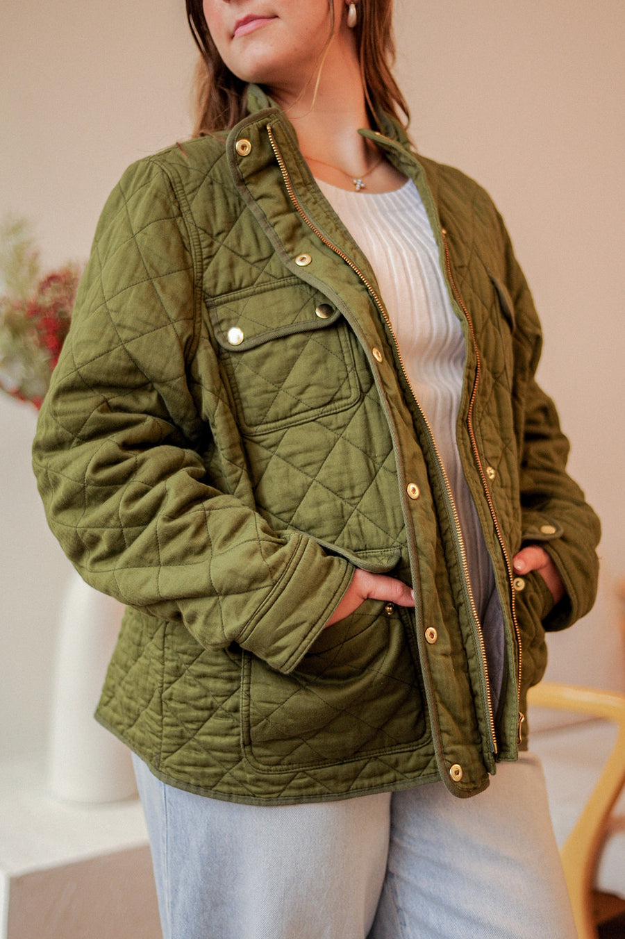 J. Crew Green Quilted Jacket *Retails over $200*