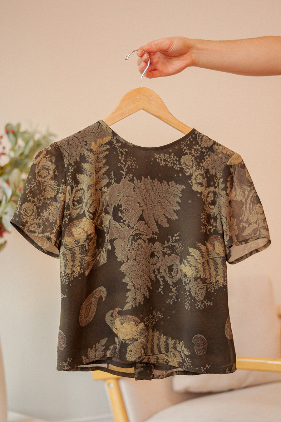 Plaza South Green Sheer Button Up