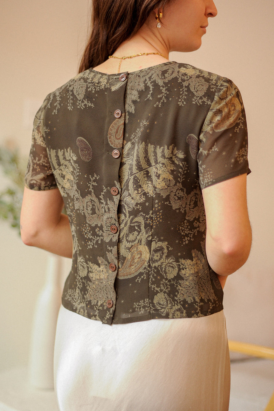 Plaza South Green Sheer Button Up