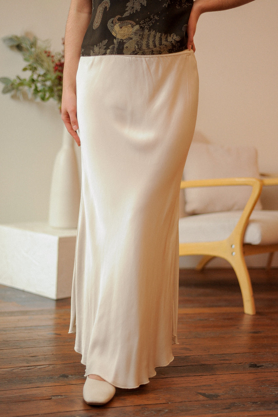 NWT Express Gold Satin Skirt