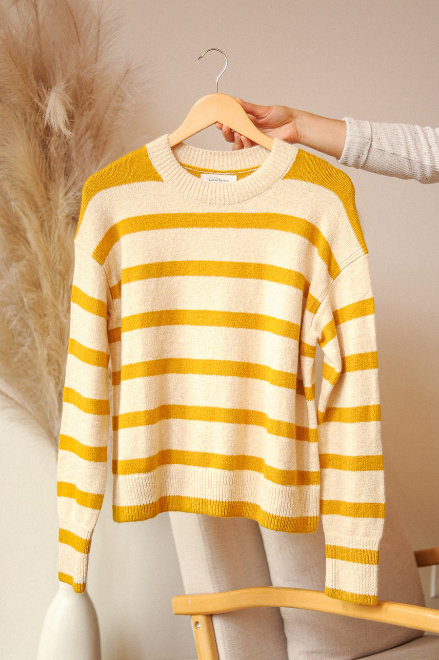 NWT Banana Republic Yellow Striped Sweater