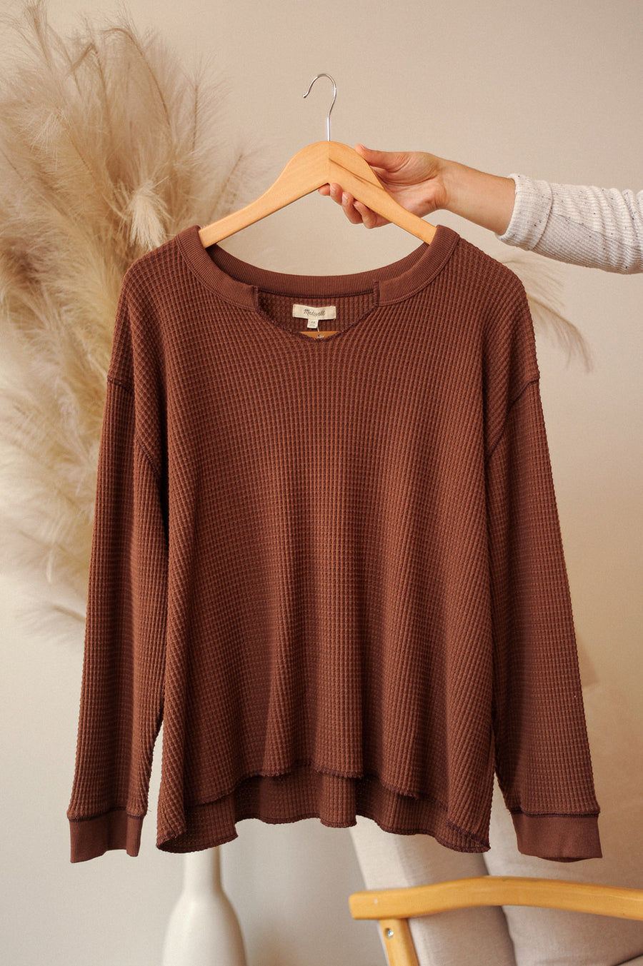 Madewell Brown Waffle Knit Sweater