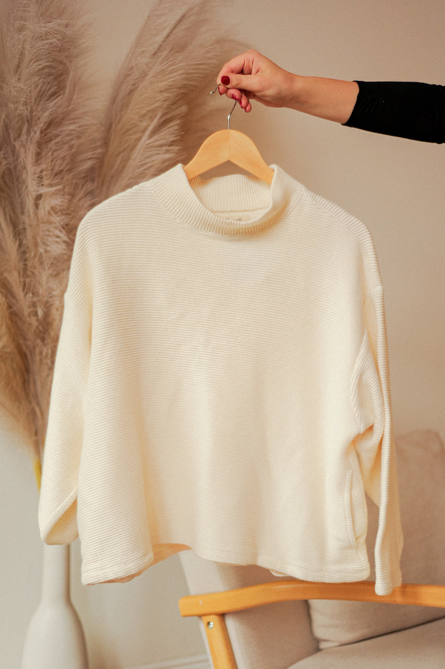Madewell Mockneck Cream Sweater