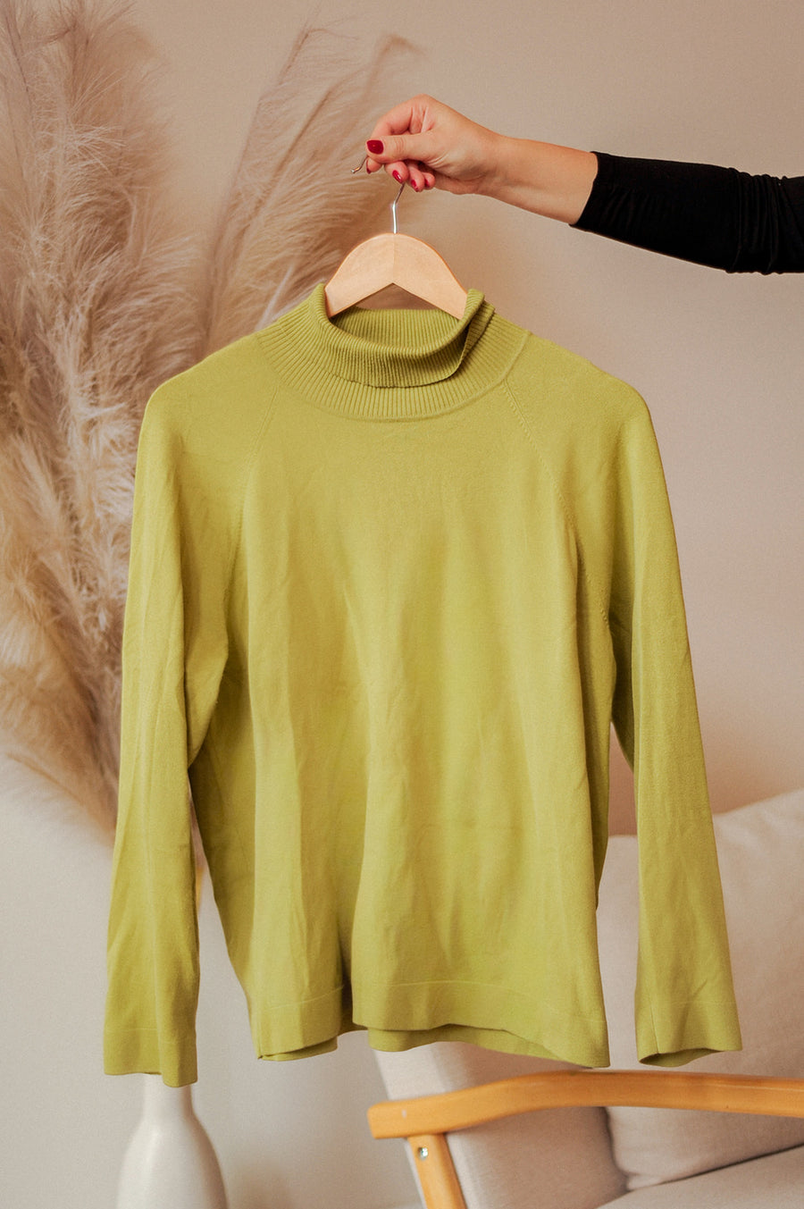 Talbots Green Loose Turtleneck